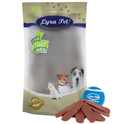 Lyra Pet® 5 kg Entenmedaillons Medaillons aus Entenfleisch Hundefutter Snack fettarm schonend getrocknet Leckerli Kausnack Kauartikel für Hunde Kauspaß + Tennis Ball von Lyra Pet
