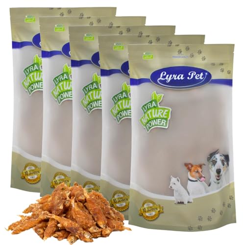 Lyra Pet® 5 kg Hühner Wrap mit Fisch Hundefutter Snack fettarm schonend getrocknet Leckerli Kausnack Kauartikel für Hunde Kauspaß von Lyra Pet