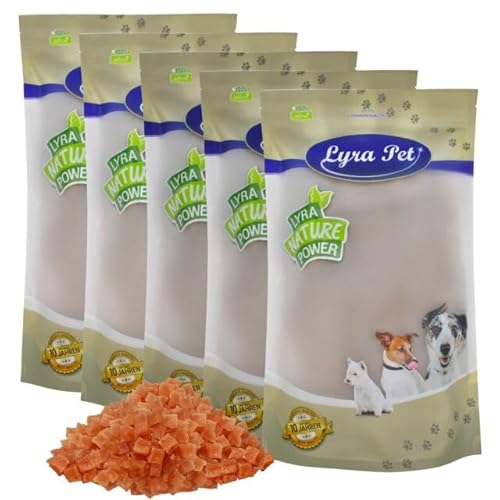 Lyra Pet® 5 kg Hühnerbrustwürfel Kausnack Hundefutter fettarm schonend getrocknet Hund Kauartikel Kauspaß von Lyra Pet