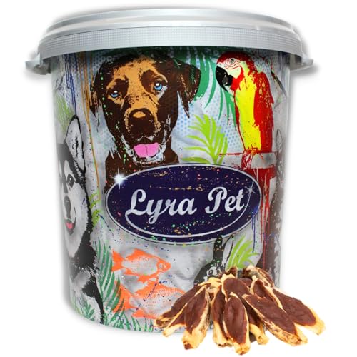 Lyra Pet® | 5 kg Kaninchenohren gefüllt mit Ente in 30 L Tonne| Getrockneter Kausnack | Wiederverschließbarer Beutel | Fettarmes Hundefutter | Ideal als Belohnung für Hunde | Reich an Nährstoffen von Lyra Pet
