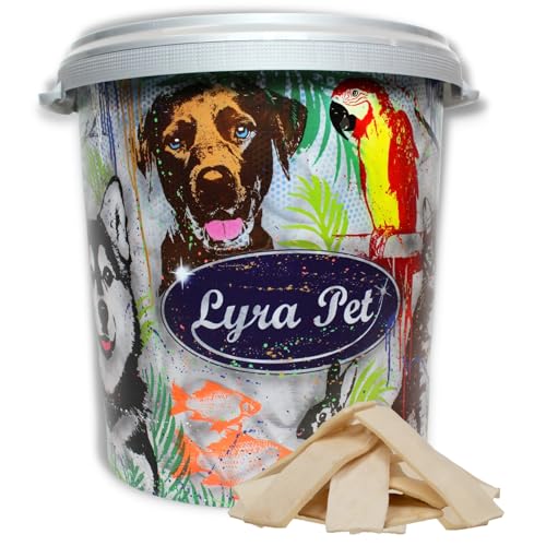Lyra Pet® 5 kg Kauchips aus Büffelhaut wie Kauknochen Zahnpflege Hundeleckerli Zahnputzstreifen Kausnack in 30 L Tonne von Lyra Pet