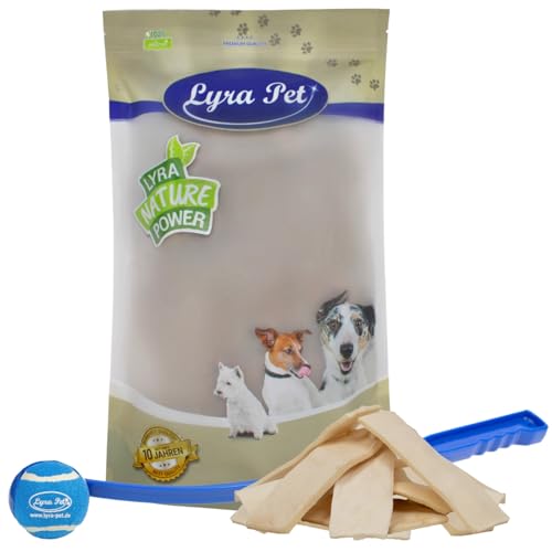 Lyra Pet® 5 kg Kauchips aus Büffelhaut zur Zahnflege Dentasnack + Ballschleuder von Lyra Pet