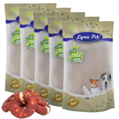 Lyra Pet® 5 kg Kauringe mit Entenbruststreifen Hundefutter Snack fettarm schonend getrocknet getrocknet Leckerli Kausnack Kauartikel für Hunde Kauspaß von Lyra Pet