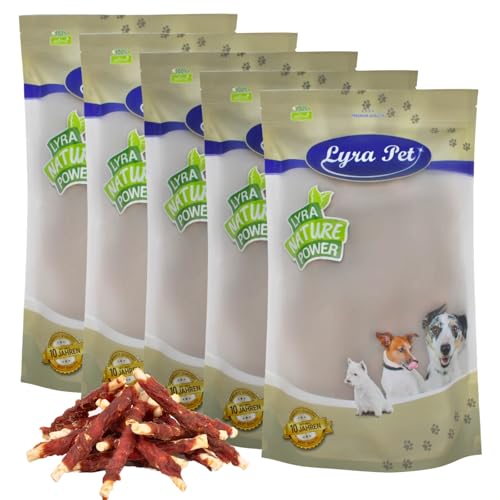 Lyra Pet® 5 kg Kaurollen mit Entenbruststreifen Hundefutter Snack fettarm schonend getrocknet getrocknet Leckerli Kausnack Kauartikel für Hunde Kauspaß von Lyra Pet