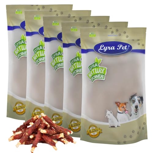 Lyra Pet® 5 kg Kaurollen mit Entenbruststreifen Hundefutter Snack fettarm schonend getrocknet getrocknet Leckerli Kausnack Kauartikel für Hunde Kauspaß von Lyra Pet