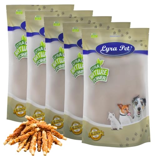 Lyra Pet® 5 kg Kaustange mit Hühnerbrust Hundefutter Snack fettarm schonend getrocknet getrocknet Leckerli Kausnack Kauartikel für Hunde Kauspaß von Lyra Pet