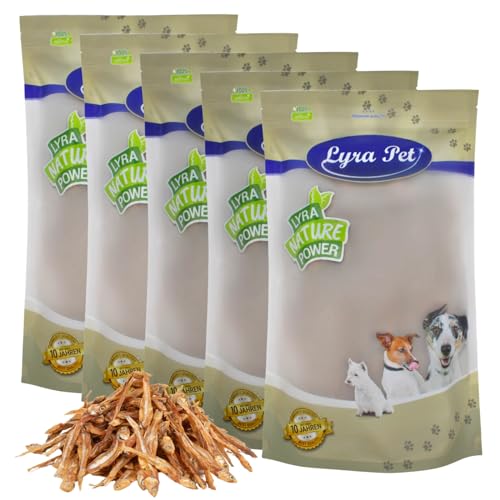 Lyra Pet® 5 kg Kleine Fische getrocknet Trockenfisch Hundefutter Snack fettarm schonend getrocknet Trockenfisch Leckerli Kausnack Kauartikel für Hunde Kauspaß von Lyra Pet
