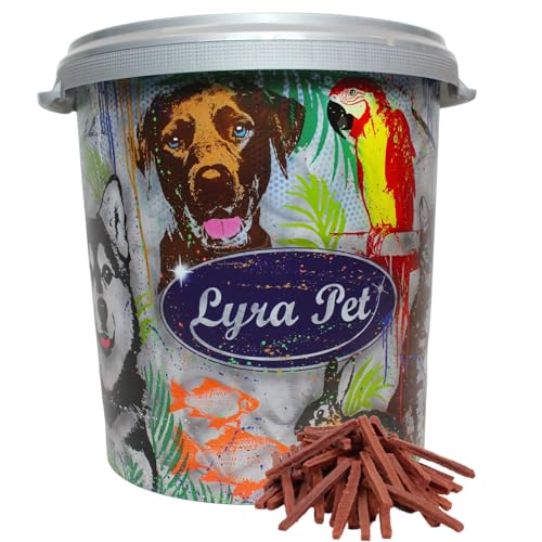 Lyra Pet® 5 kg Lammdörrfleisch Hundefutter Snack fettarm schonend getrocknet getrocknet Leckerli Kausnack Kauartikel für Hunde Kauspaß in 30 L Tonne von Lyra Pet