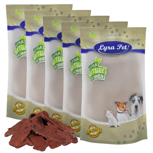 Lyra Pet® 5 kg Lammfleischstreifen | Kausnack vom Lamm | Leckerli auch für Welpen und ältere Hunde | Idealer Belohnungs- und Trainingssnack | Gut verträglich | Wiederverschließbarer Beutel von Lyra Pet