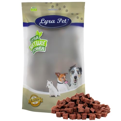 Lyra Pet® 5 kg Lammfleischwürfel Hundefutter Snack fettarm schonend getrocknet getrocknet Leckerli Kausnack Kauartikel für Hunde Kauspaß von Lyra Pet
