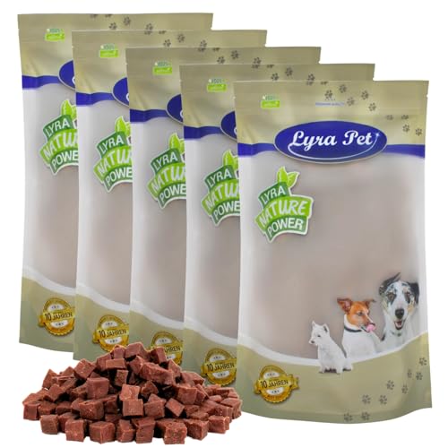Lyra Pet® 5 kg Lammfleischwürfel Hundefutter Snack fettarm schonend getrocknet getrocknet Leckerli Kausnack Kauartikel für Hunde Kauspaß von Lyra Pet
