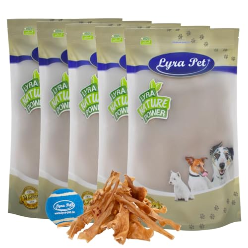 Lyra Pet® 5 kg Lammkopfhaut dunkel Leckerli Hund fettarm Hund Lamm + Tennis Ball von Lyra Pet