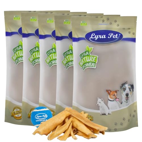 Lyra Pet® 5 kg Lammkopfhaut hell Hundefutter Leckerli Barf Haut Lamm + Tennis Ball von Lyra Pet
