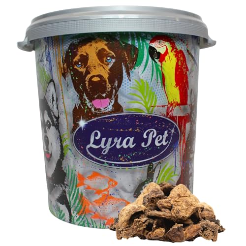 Lyra Pet® 5 kg Lammlunge getrocknet Kauartikel Hundefutter wie Rinderlunge Kausnack Leckerli zahnpflegend fettarm in 30 L Tonne von Lyra Pet