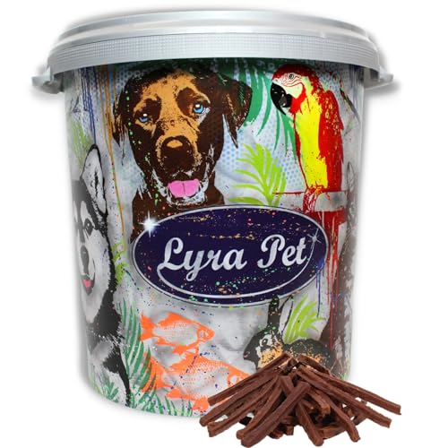 Lyra Pet® 5 kg Pferdedörrfleisch Hundefutter Snack fettarm schonend getrocknet getrocknet Leckerli Kausnack Kauartikel für Hunde Kauspaß in 30 L Tonne von Lyra Pet