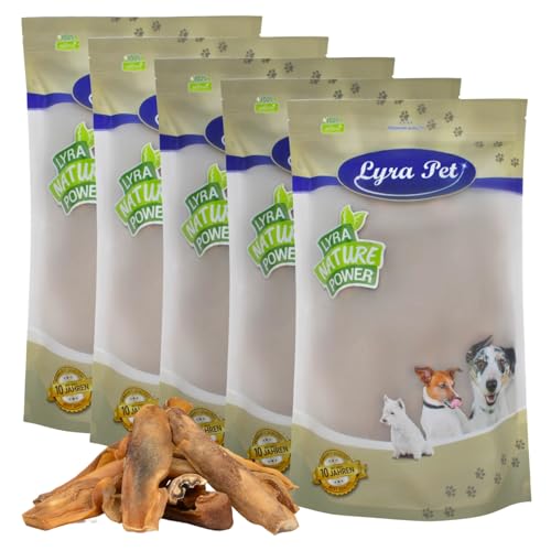 Lyra Pet® 5 kg Rinderkopfhaut 5000 g Goldbraun Kaustreifen Kausnack Leckerli Hundefutter von Lyra Pet