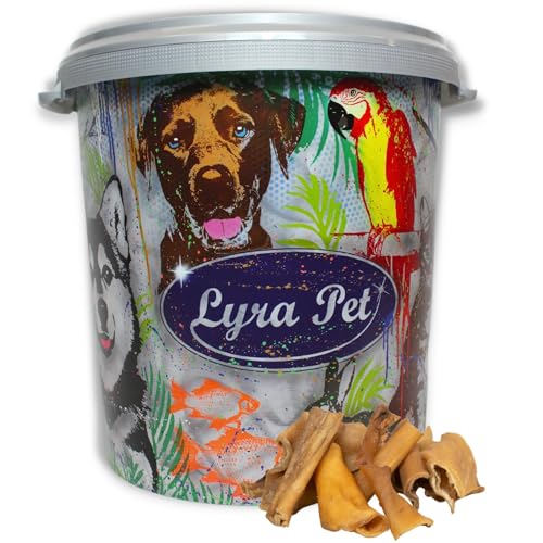 Lyra Pet® 5 kg Rinderkopfhaut Abschnitte 4-8 cm Hundefutter in 30 L Tonne von Lyra Pet