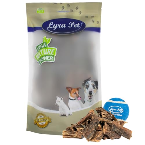 Lyra Pet® 5 kg Rinderleber getrocknet Kausnack Kauartikel Hundefutter Leckerli Rind Hund + Tennis Ball von Lyra Pet