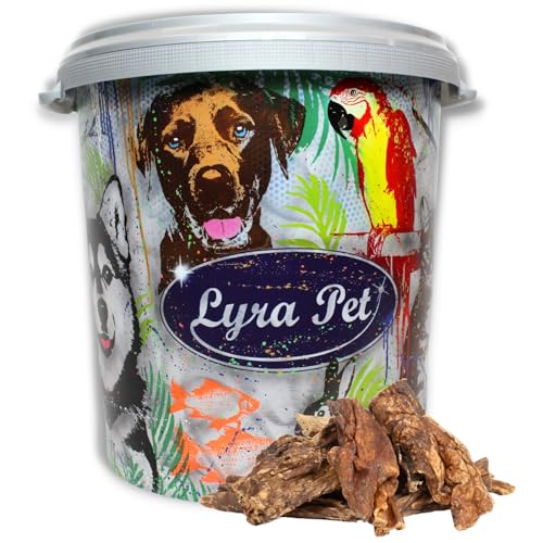 Lyra Pet® 5 kg Rinderlunge 5000 g Kausnack Hundefutter fettarm getrocknet in 30 L Tonne von Lyra Pet