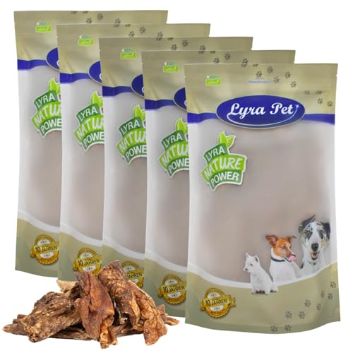 Lyra Pet® 5 kg Rinderlunge | Naturbelassener Kausnack zahnreinigend | Proteinhaltiges Leckerli für alle Hunde | Langer Kaugenuss | Getrockneter Kauartikel | Schonend getrocknet von Lyra Pet