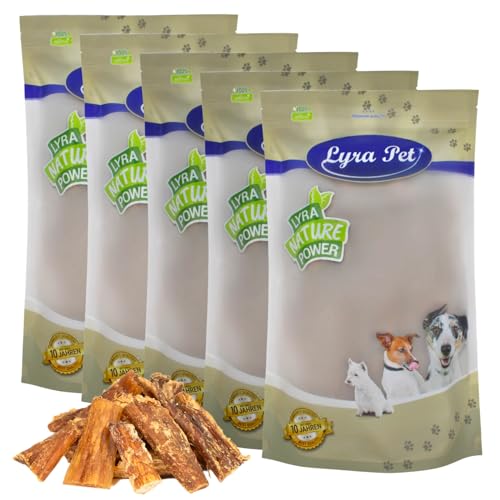 Lyra Pet® 5 kg Rindernackensehnen 1-7 cm | Naturbelassener Kausnack zahnreinigend | Leckerli für alle Hunde | Hoher Proteingehalt | Langer Kaugenuss | Schonend getrocknet | Nährstoffreich von Lyra Pet