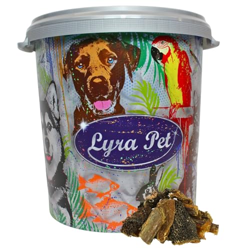 Lyra Pet® 5 kg Rinderpansen getrocknet 2-10 cm Kausnack Hund in 30 L Tonne von Lyra Pet