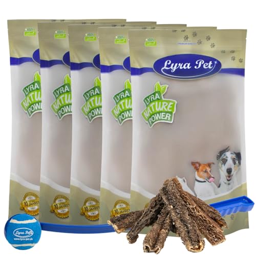 Lyra Pet® 5 kg Rinderpansen 12-15 cm Hundefutter Kausnack Rind Lyra Pet® + Ballschleuder von Lyra Pet