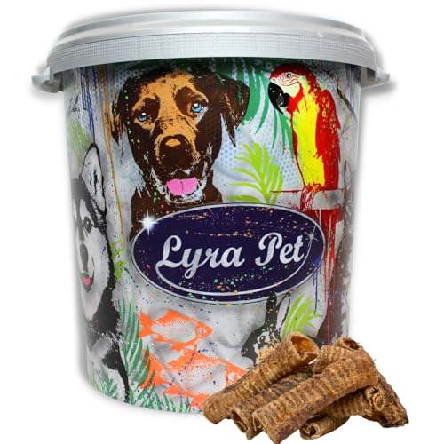 Lyra Pet® 5 kg Rinderstrossen 12-15 cm Trachea 5000 g Hundefutter Snack in 30 L Tonne von Lyra Pet