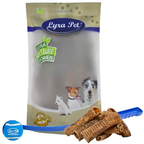 Lyra Pet® 5 kg Rinderstrossen ca. 12-15 cm lang Kaustange Hund + Ballschleuder von Lyra Pet