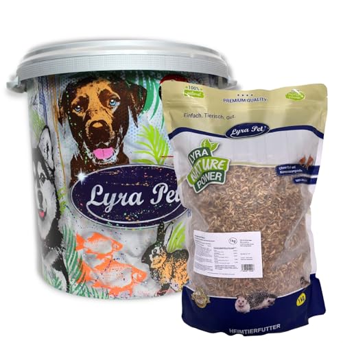 Lyra Pet® 5 kg Shrimps getrocknet in 30 L Tonne | Sonnengetrocknete Garnelen als Tierfutter | Reich an Proteinen & Omega-3-Fettsäuren | Natürliches Futter für Fische, Vögel, Hunde, Katzen & Reptilien von Lyra Pet