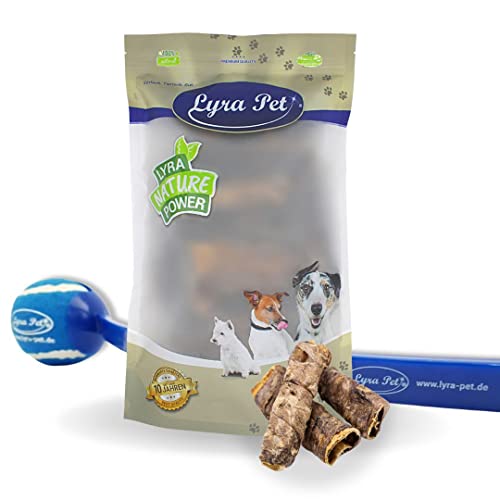 Lyra Pet® 5 kg Wraps aus Rinderlunge und Strossen Kausnack Hund + Ballschleuder von Lyra Pet