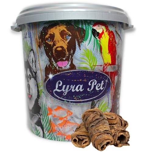 Lyra Pet® 5 kg Wraps aus Rinderlunge und Strossen Kausnack Hund in 30 L Tonne von Lyra Pet