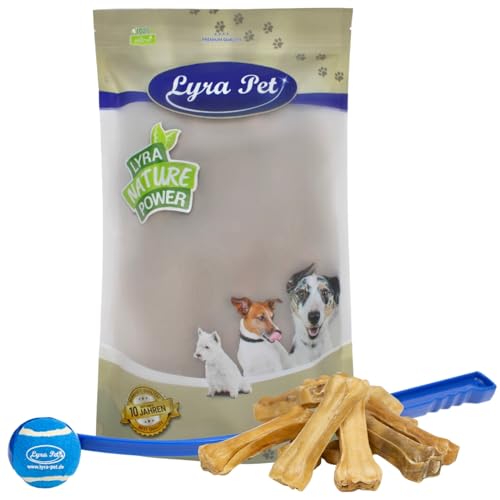 Lyra Pet® 50 Kauknochen ca. 10 cm ca. 38 g Rinderhaut Kausnack Hund+ Ballschleuder von Lyra Pet