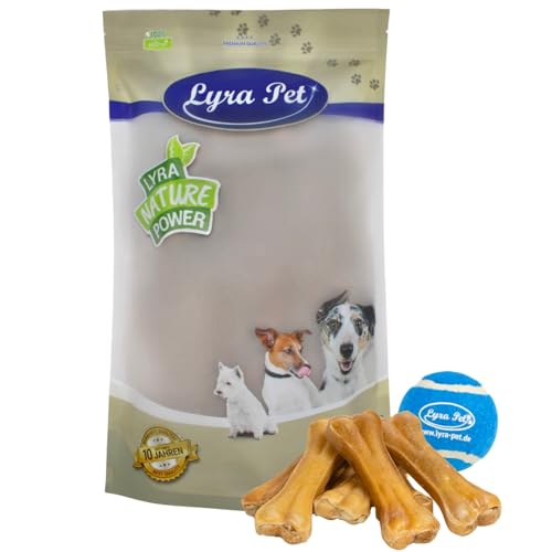 Lyra Pet® 50 Kauknochen ca. 12 cm ca. 50 g Rinderhaut Snack Zahnpflege + Tennis Ball von Lyra Pet