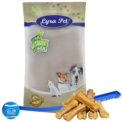 Lyra Pet® 50 Kauknochen ca. 7 cm ca. 25 g Rinderhaut Zahnpflege + Ballschleuder von Lyra Pet