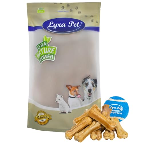 Lyra Pet® 50 Kauknochen ca. 7 cm ca. 25g Rinderhaut gepresst Zahnpflege +Tennis Ball von Lyra Pet