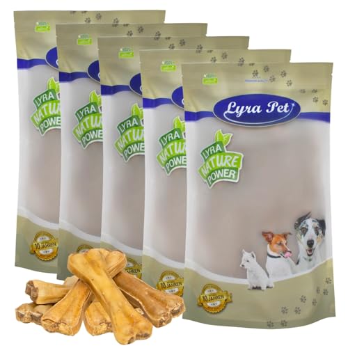 Lyra Pet® 50 STK. Kauknochen gefüllt mit Pansen ca. 15 cm | Naturbelassener Kausnack | Hundeknochen zur Zahnreinigung | Langer Kaugenuss aus Rinderhaut | Nährstoffreich | Fettarmer Kauartikel von Lyra Pet