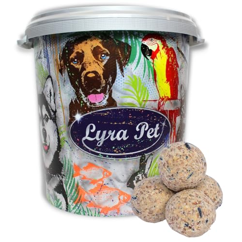 Lyra Pet® | 50 Premium Meisenknödel ohne Netz à 85 g + 30 L Tonne | Energielieferant für Wildvögel | Mineralstoffhaltiges Wildvogelfutter | Kraftspendendes Fettfutter | Ganzjähriges Vogelfutter von Lyra Pet