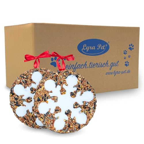 Lyra Pet® | 8 STK. Vogelkuchen je ca. 350 g | Proteinreiches Vogelfutter zum Aufhängen | Nährstoffreich & Dekorativ | Energiespender für Wildvögel für das Ganze Jahr | Ideal für Balkon & Terrasse von Lyra Pet