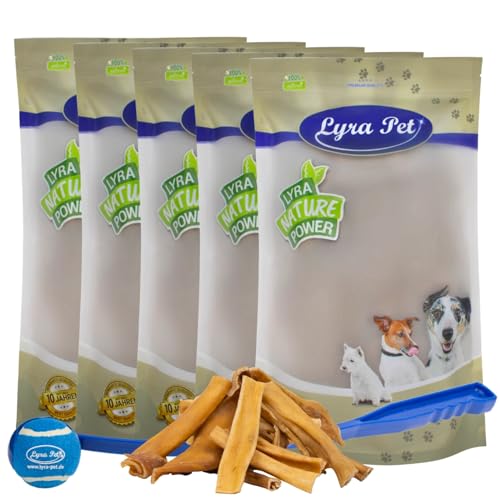 Lyra Pet® Rinderkopfhaut 5 kg hell Kauartikel Kausnack Rind Hund + Ballschleuder von Lyra Pet