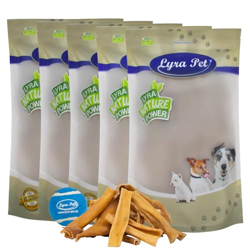 Lyra Pet® Rinderkopfhaut 5 kg hell wie Pansen Rind Kauartikel Hund + Tennis Ball von Lyra Pet