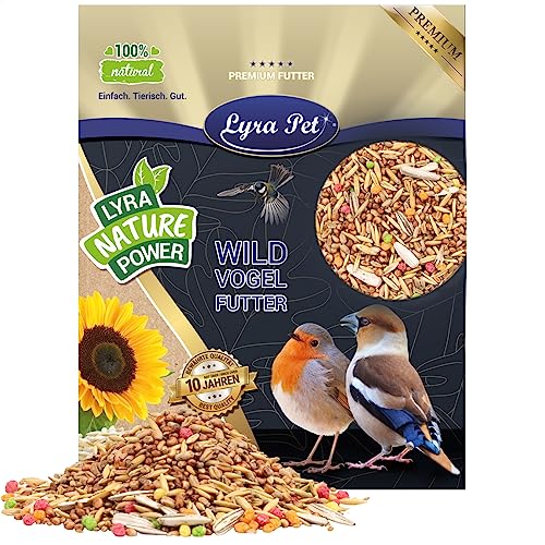 Lyra Pet® | 10 kg Streufutter | Premium Vogelfutter für das Ganze Jahr | Energiereiches Wildvogelfutter | Für Alle Körnerfresser | Mit Vitaminperlen auf Maisbasis | Ideal im Sommer & Winter von Lyra Pet