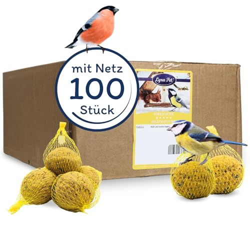 Lyra Pet® | 100 Meisenknödel im Netz à 90 g = 9 kg | Energiespender für Wildvögel | Vogelfutter Ganzjährig | Nährstoffreiches Wildvogelfutter | Fettfutter für Sommer & Winter | Mit Netz zum Aufhängen Lyra Pet® | 100 Meisenknödel im Netz à 90 g = 9 kg | Energiespender für Wildvögel | Vogelfutter Ganzjährig | Nährstoffreiches Wildvogelfutter | Fettfutter für Sommer & Winter | Mit Netz zum Aufhängen von Lyra Pet