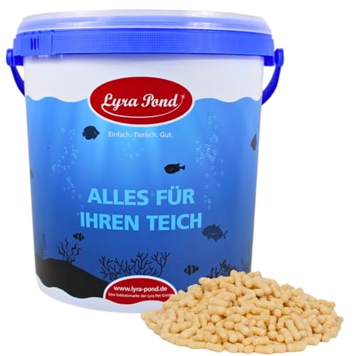 Lyra Pond® 10 L Pond Sticks im Eimer | Schwimmendes Fischfutter | Leicht verdauliches Teichfutter durch Weizenkeime | Geringes Gewicht | Artgerechte Zusammensetzung für Teichfische von Lyra Pet