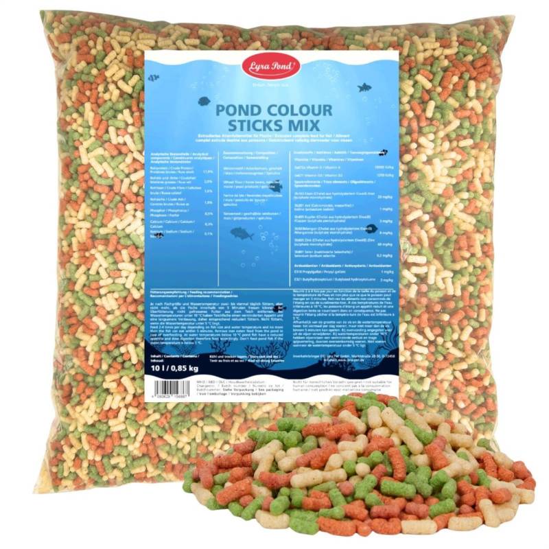 10 Liter (0,85 kg) Lyra Pond® Pond Colour Sticks Koi Mix Fischfutter Teichfutter von Lyra Pond