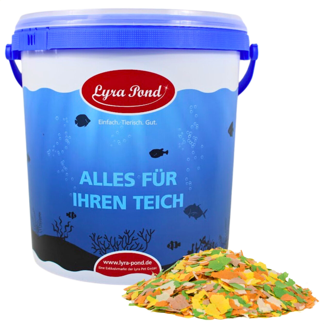 10 Liter (1,24 kg) Lyra Pond® Pond Multi Flakes Fischfutter Teichfutter im Eimer von Lyra Pond