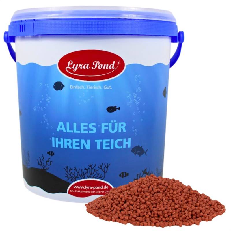 10 Liter (3,7 kg) Lyra Pond® Pond Colour Astax Koi Pellets Fischfutter Teichfutter + Eimer von Lyra Pond