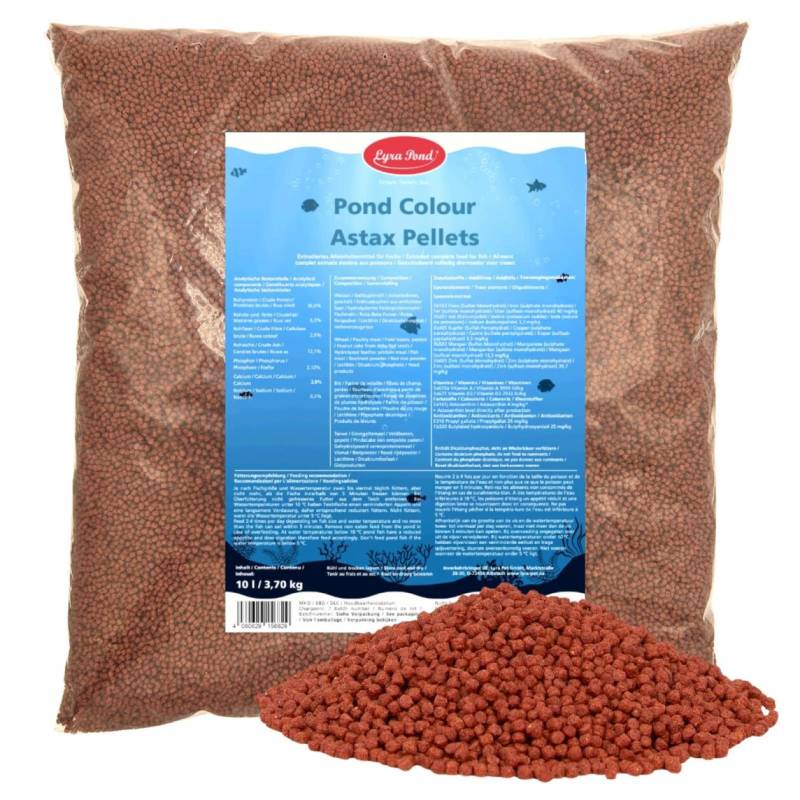 10 Liter (3,7 kg) Lyra Pond® Pond Colour Astax Koi Pellets Fischfutter Teichfutter von Lyra Pond