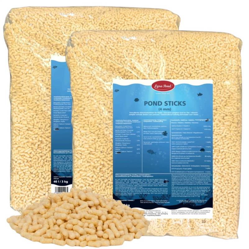 2 x 40 Liter (6 kg) Lyra Pond® Pond Sticks Fischfutter Teichfutter von Lyra Pond