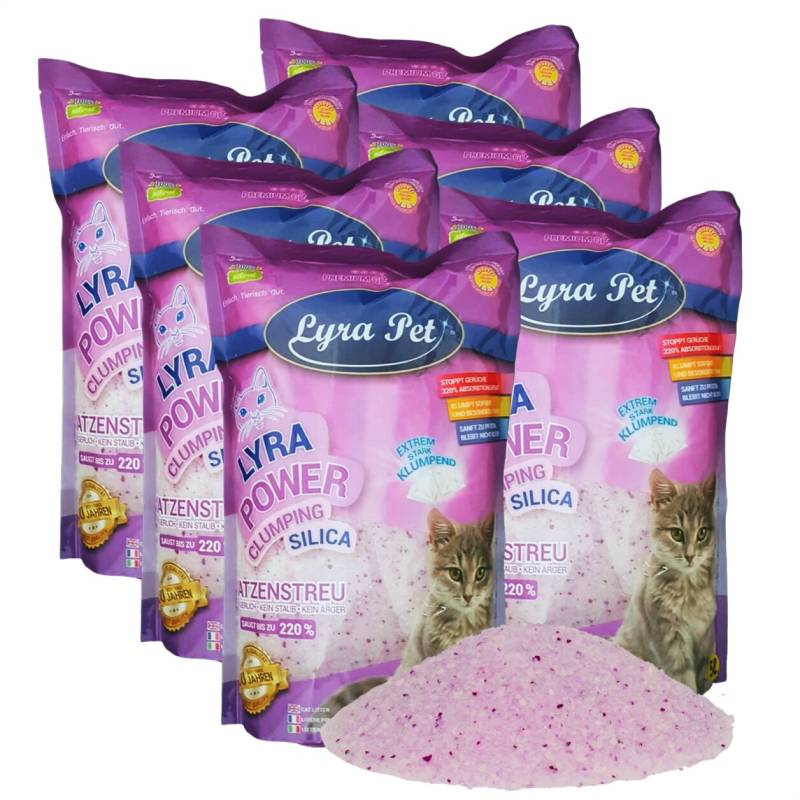 6 x 5 Liter Lyra Pet® Lyra Power® Silica Silikat klumpend Katzenstreu von Lyra Power